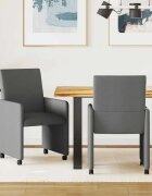 vidaXL Столове с Колела 2 бр. текстил Тъмен сив 57 х 66 х 94 см