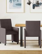 vidaXL Столове с Колела 2 бр. текстил Тъмнокафяв 58 х 65 х 94 см