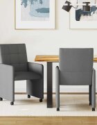 vidaXL Столове с Колела 2 бр. текстил Тъмносив 58 х 65 х 94 см