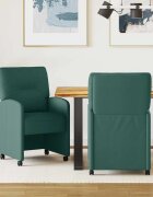 vidaXL Столове с Колела 2 бр. текстил Тъмнозелено 57 x 67 x 95 см