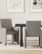 vidaXL Столове с Колела 2 бр. текстил Таупе 58 х 65 х 94 см