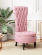 vidaXL Столсвисокаоблегалка Розово 565 x 70 x 110 см Кадифе