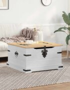 vidaXL storage box с рафт Бяло 78 x 78 x 45 см Солидно борово дърво