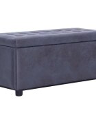 vidaXL Storage Ottoman 875 cm Grey Faux Suede Leather