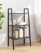 vidaXL Стояща етажерка стълба 3 рафта черно 56x35x108 см
