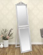 vidaXL Стоящо огледало сребристо 45x180 см