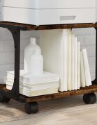 vidaXL Стойка принтер опушен дъб 2 нива 41x28x335 см инженерно дърво