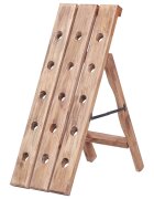 vidaXL Стойка за 15 бутилки вино 26x50x70 см махагоново дърво масив