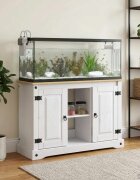 vidaXL Стойка за аквариум CORONA Бяло и кафяво 1015 x 37 x 73 см