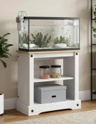 vidaXL Стойка за аквариум CORONA Бяло и кафяво 605 x 30 x 60 см