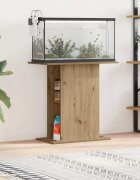vidaXL Стойка за аквариум дъб 36x75x725 см инженерно дърво