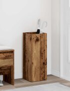 vidaXL Стойка за чадър със съхранение Старо дърво 25 x 245 x 64 см