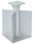 vidaXL Стойка за чадър за вграждане сребриста 275x275x45 см стомана