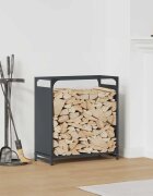 vidaXL Стойка за дърва 60x28x65 см студеновалцувана стомана