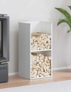 vidaXL Стойка за дърва бяла 40x30x80 см студеновалцувана стомана