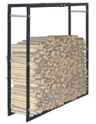 vidaXL Стойка за дърва черна 100x25x100 см стомана