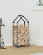 vidaXL Стойка за дърва черна 40x25x90 см студеновалцувана стомана