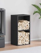 vidaXL Стойка за дърва черна 40x30x75 см студеновалцувана стомана