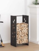vidaXL Стойка за дърва черна 40x30x80 см студеновалцувана стомана