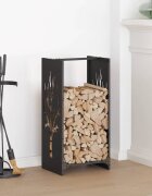 vidaXL Стойка за дърва черна 40x30x80 см студеновалцувана стомана