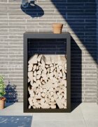 vidaXL Стойка за дърва черна 60x40x100 см стомана