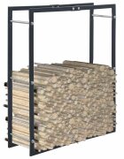 vidaXL Стойка за дърва черна 80x25x100 см стомана