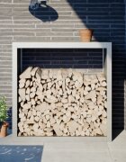 vidaXL Стойка за дърва за огрев 100x40x100 см неръждаема стомана