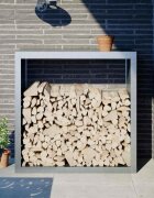 vidaXL Стойка за дърва за огрев 100x40x100 см поцинкована стомана