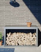 vidaXL Стойка за дърва за огрев 100x40x60 см поцинкована стомана