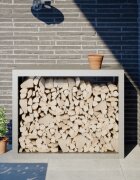 vidaXL Стойка за дърва за огрев 100x40x80 см неръждаема стомана