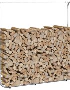 vidaXL Стойка за дърва за огрев 150x25x150 cm Поцинкована стомана