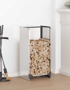 vidaXL Стойка за дърва за огрев 40x30x80 см неръждаема стомана