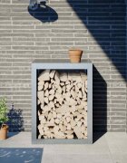 vidaXL Стойка за дърва за огрев 60x40x80 см поцинкована стомана