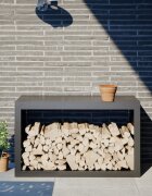 vidaXL Стойка за дърва за огрев антрацит 100x40x60 см стомана