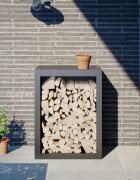 vidaXL Стойка за дърва за огрев антрацит 60x40x80 см стомана