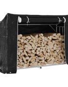 vidaXL Стойка за дърва за огрев с дъждобран 151x605x1105 см
