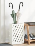 vidaXL Стойка за дъждовен чадър Бяло 28 x 12 x 41 см Стомана