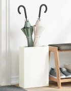 vidaXL Стойка за дъждовен чадър Бяло 28 x 12 x 41 см Стомана
