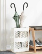 vidaXL Стойка за дъждовен чадър Бяло 28 x 12 x 41 см Стомана