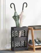 vidaXL Стойка за дъждовен чадър Черно 28 x 12 x 41 см Стомана