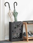 vidaXL Стойка за дъждовен чадър Черно 28 x 12 x 41 см Стомана