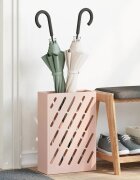 vidaXL Стойка за дъждовен чадър Розово 28 x 12 x 41 см Стомана