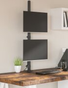 vidaXL Стойка за два монитора черна стомана VESA 75/100 мм