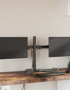 vidaXL Стойка за два монитора черна стомана VESA 75/100 мм