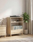 vidaXL Стойка за грамофон Дъб сонома 71 x 395 x 83 см