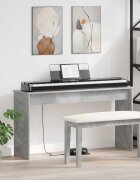 vidaXL Стойка за клавиатура Циментено сиво 120 x 32 x 64 см
