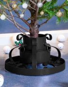 vidaXL Стойка за коледна елха черна 29x29x155 см