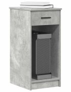 vidaXL Стойка за компютърна кула с чекмедже бетонно сив 35x45x77 см