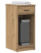 vidaXL Стойка за компютърна кула с чекмедже дъб артизан 35x45x77 см