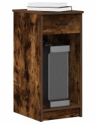 vidaXL Стойка за компютърна кула с чекмедже опушен дъб 35x45x77 см